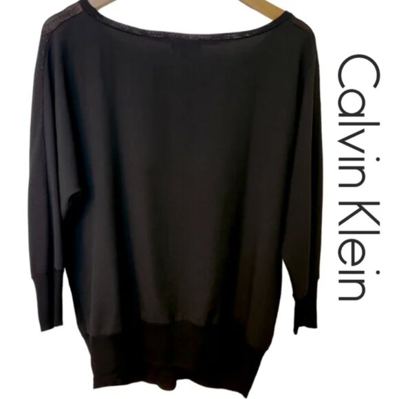 Calvin Klein Black Dolman sleeve knit top - M - Picture 2 of 12
